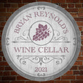 Beauteous Barrel Personalized Wine Cellar Sign (2 Designs)