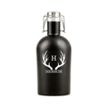 Personalized Matte Black Beer Growler - 64 oz.