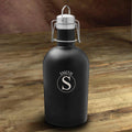 Personalized Matte Black Beer Growler - 64 oz.