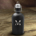 Personalized Matte Black Beer Growler - 64 oz.