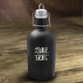 Personalized Matte Black Beer Growler - 64 oz.