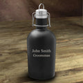 Personalized Matte Black Beer Growler - 64 oz.
