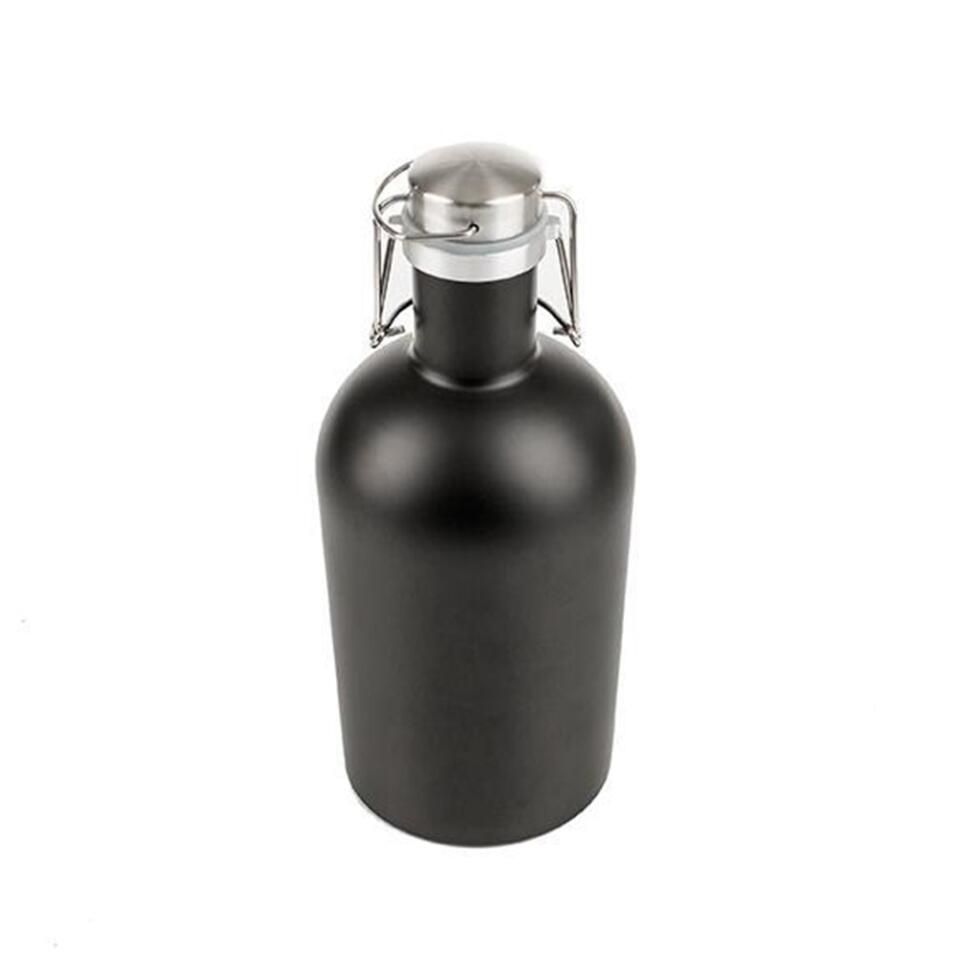 Personalized Matte Black Beer Growler - 64 oz.