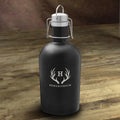Personalized Matte Black Beer Growler - 64 oz.