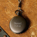 Personalized Gunmetal Pocket Watch - 1.5" Diameter