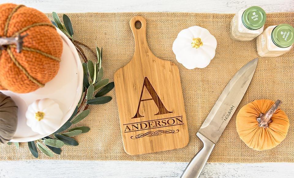 Personalized Handled Bamboo Cutting Boards