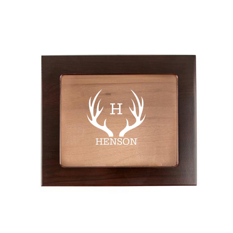 Personalized Humidor - Glass Top - Mahogany