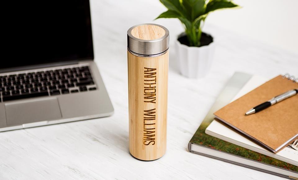Personalized Insulated Bamboo Water Bottles