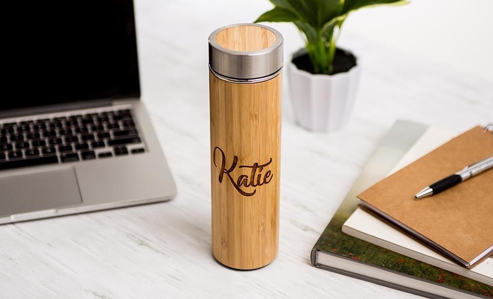 Personalized Insulated Bamboo Water Bottles