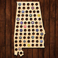 Alabama Beer Cap Map - Large