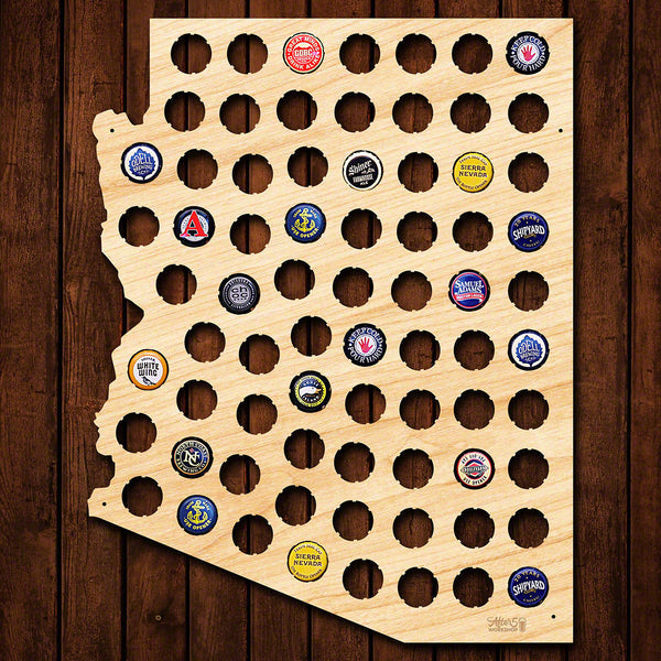 Arizona Beer Cap Map - Large