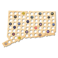 Connecticut Beer Cap Map - Large