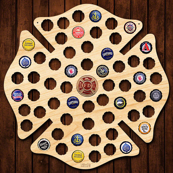 Firefighter Maltese Cross Beer Cap Map