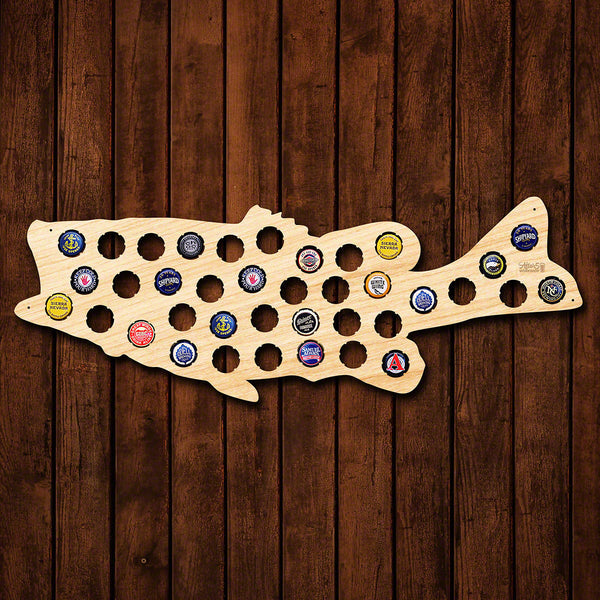 Large Mouth Bass Beer Cap Map