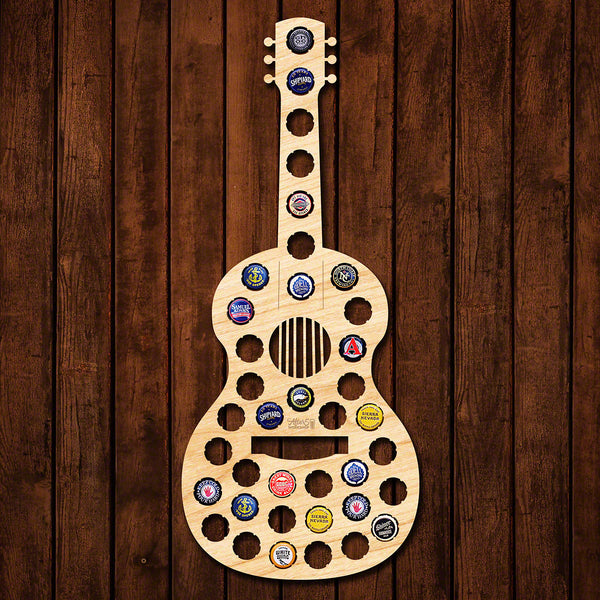 Acoustic Guitar Beer Cap Map