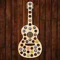 Acoustic Guitar Beer Cap Map