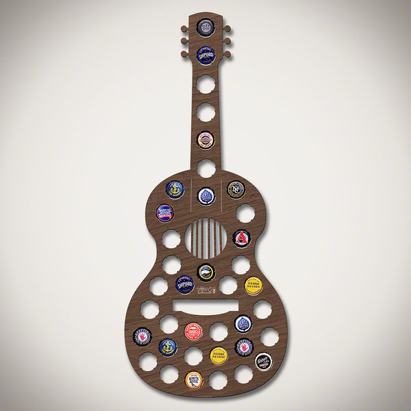 Acoustic Guitar Beer Cap Map
