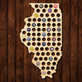 Illinois Beer Cap Map - Large