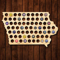 Iowa Beer Cap Map - Large