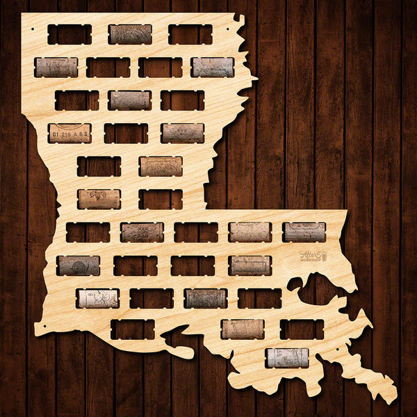 Louisiana Wine Cork Map