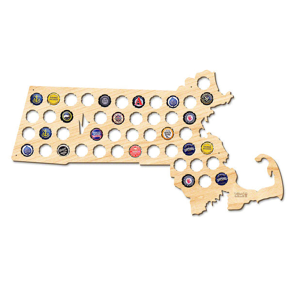 Massachusetts Beer Cap Map - Large