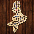 Enchanting Mermaid Beer Cap Map