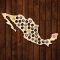 Beer Cap Map of Mexico