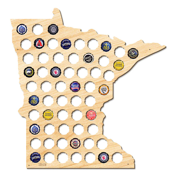 Minnesota Beer Cap Map - Large