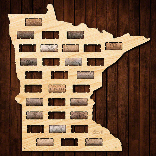 Minnesota Wine Cork Map