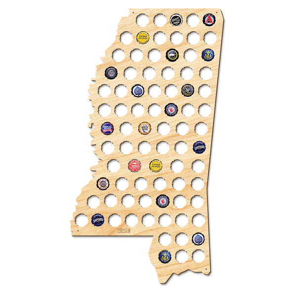 Mississippi Beer Cap Map - Large