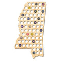 Mississippi Beer Cap Map - Large