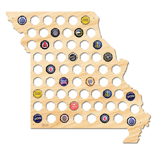 Missouri Beer Cap Map - Large
