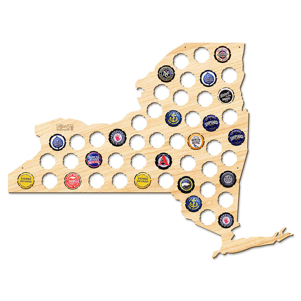 New York Beer Cap Map - Large