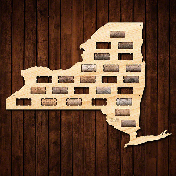 New York Wine Cork Map