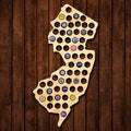 New Jersey Beer Cap Map - Large