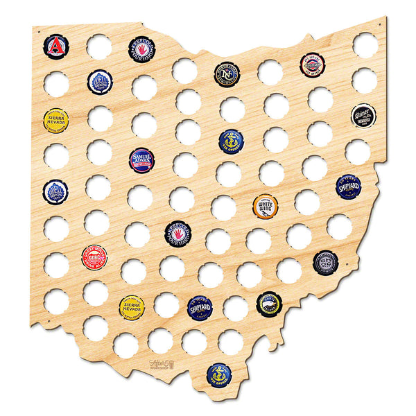Ohio Beer Cap Map - Large