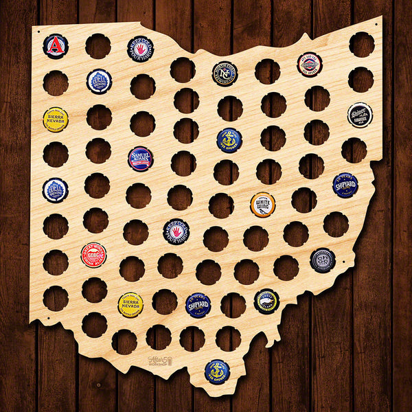Ohio Beer Cap Map - Large