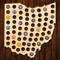 Ohio Beer Cap Map - Large