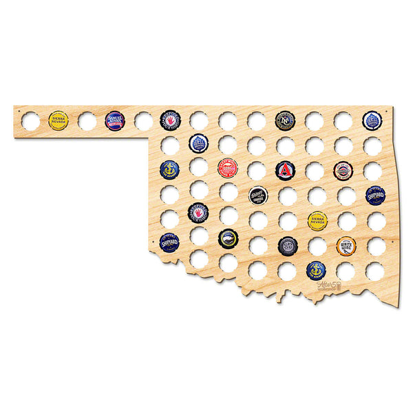 Oklahoma Beer Cap Map - Large