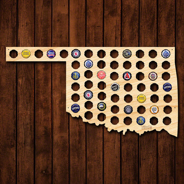 Oklahoma Beer Cap Map - Large