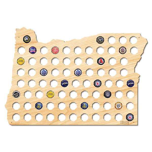 Oregon Beer Cap Map - Large