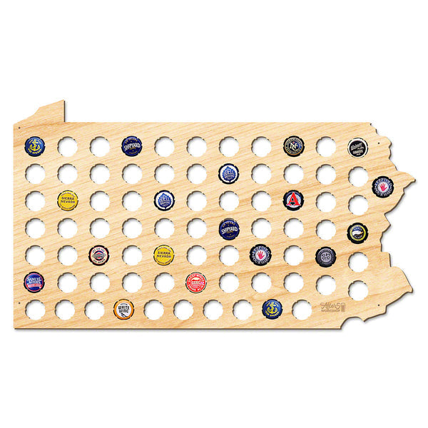 Pennsylvania Beer Cap Map