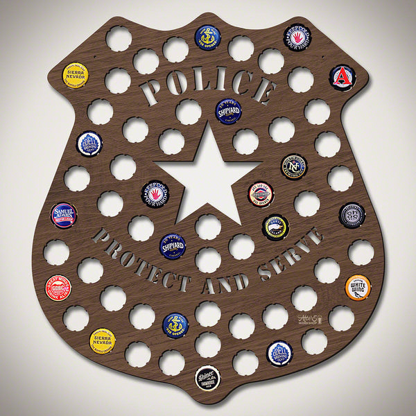 Police Badge Beer Cap Map