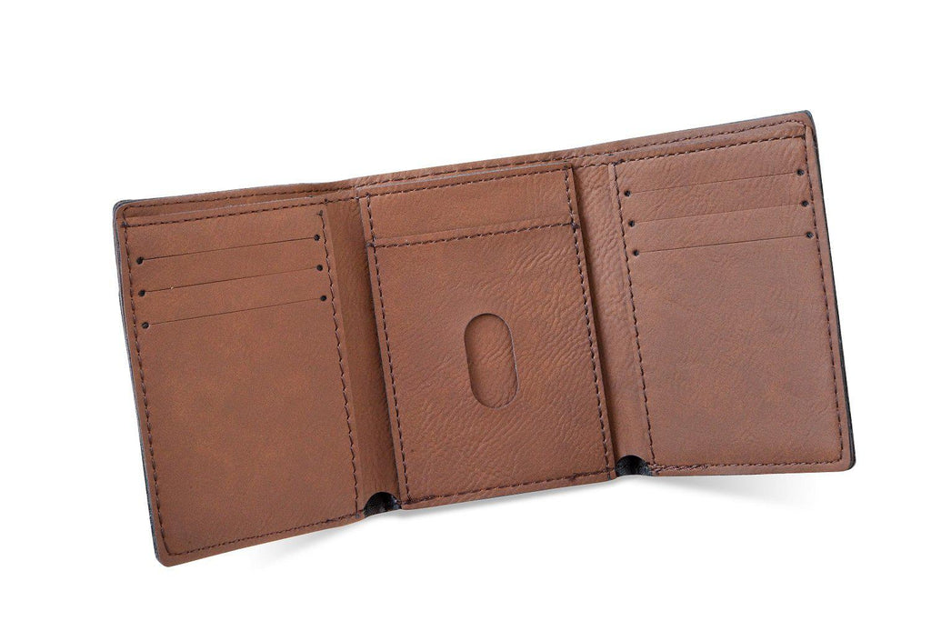 Men’s Vegan Leather Trifold Personalized Wallet - Rustic