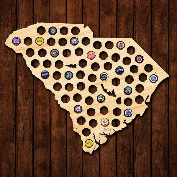 South Carolina Beer Cap Map - Large
