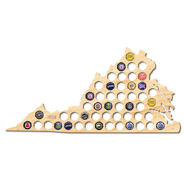 Virginia Beer Cap Map - Large