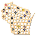 Wisconsin Beer Cap Map - Large