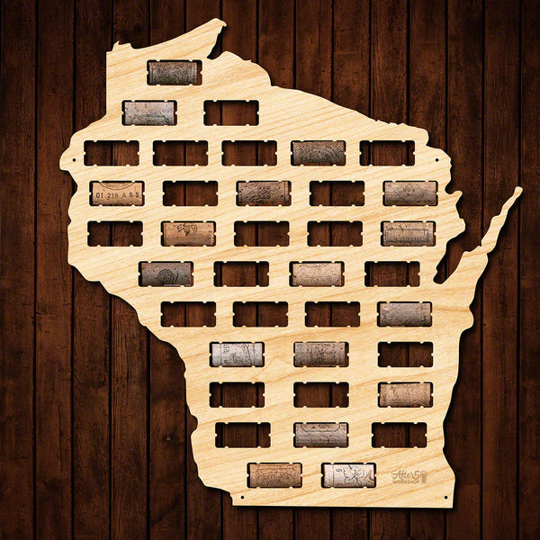 Wisconsin Wine Cork Map