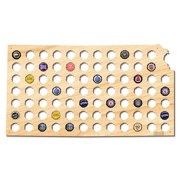 Kansas Beer Cap Map - Large