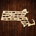 Massachusetts Wine Cork Map